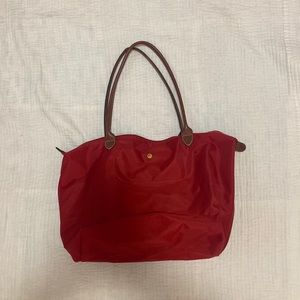 Red Longchamp large tote